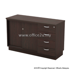 Q-YSP7124-WN COMBINATION LOW CABINET (SLIDING DOOR + FIXED PEDESTAL 4D)
